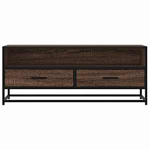 TV skříňka hnědý dub 100 x 34,5 x 40 cm kompozitní dřevo a kov - obrázek 4