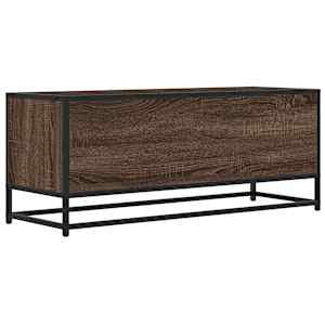 TV skříňka hnědý dub 100 x 34,5 x 40 cm kompozitní dřevo a kov - obrázek 6