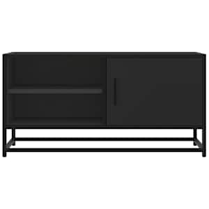 TV skříňka černá 80 x 34,5 x 40 cm kompozitní dřevo a kov - obrázek 4