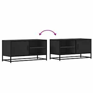 TV skříňka černá 80 x 34,5 x 40 cm kompozitní dřevo a kov - obrázek 8