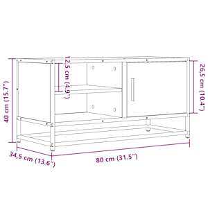 TV skříňka černá 80 x 34,5 x 40 cm kompozitní dřevo a kov - obrázek 11