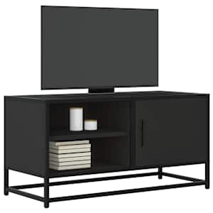 TV skříňka černá 80 x 34,5 x 40 cm kompozitní dřevo a kov - obrázek 1
