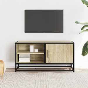 TV skříňka dub sonoma 80 x 34,5 x 40 cm kompozitní dřevo a kov - obrázek 3
