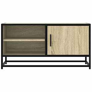 TV skříňka dub sonoma 80 x 34,5 x 40 cm kompozitní dřevo a kov - obrázek 4