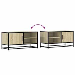 TV skříňka dub sonoma 80 x 34,5 x 40 cm kompozitní dřevo a kov - obrázek 8