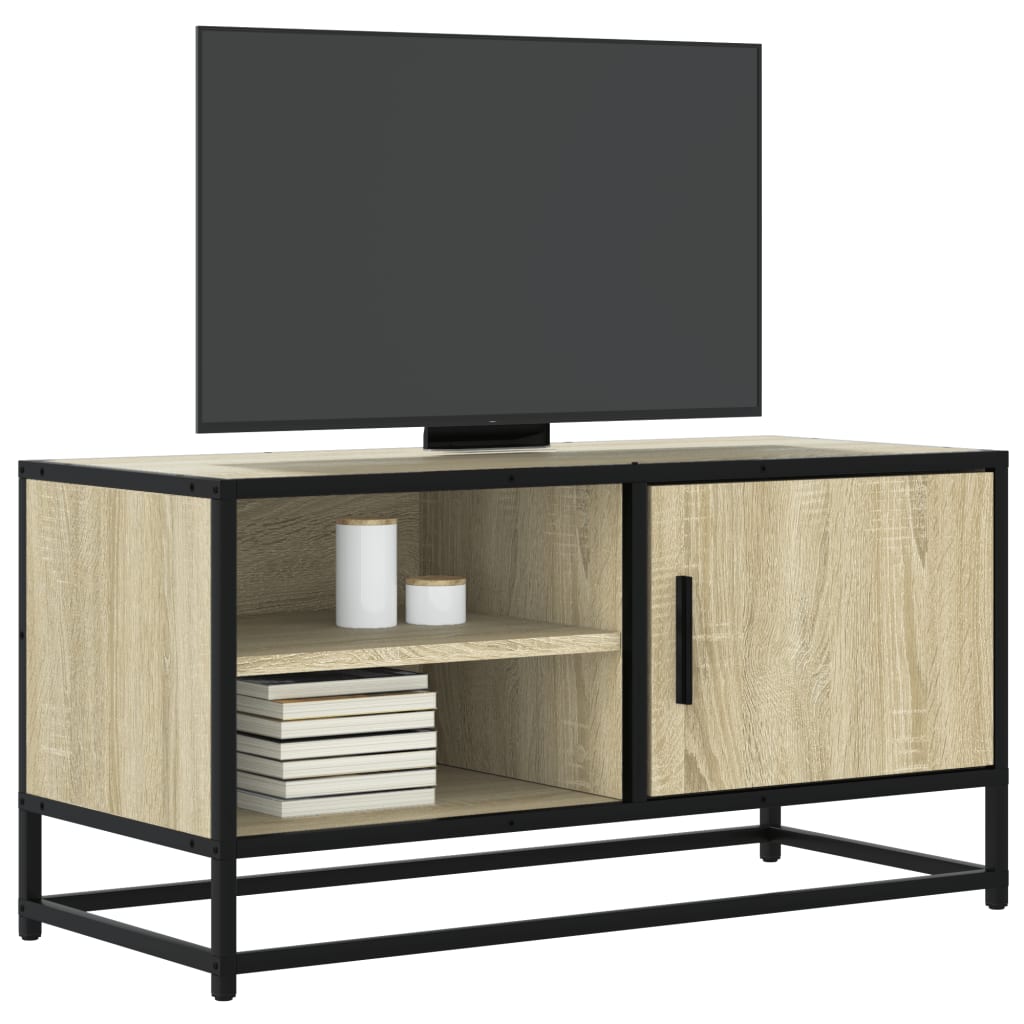 TV-Schrank Sonoma-Eiche 80×34,5×40 cm Holzwerkstoff und Metall