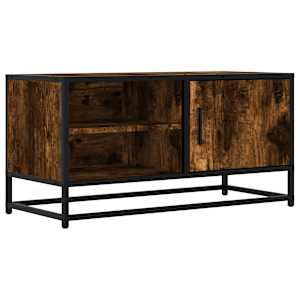 TV skříňka kouřový dub 80 x 34,5 x 40 cm kompozitní dřevo a kov - obrázek 2