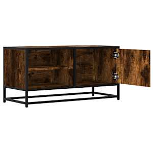 TV skříňka kouřový dub 80 x 34,5 x 40 cm kompozitní dřevo a kov - obrázek 7