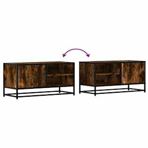 TV skříňka kouřový dub 80 x 34,5 x 40 cm kompozitní dřevo a kov - obrázek 8