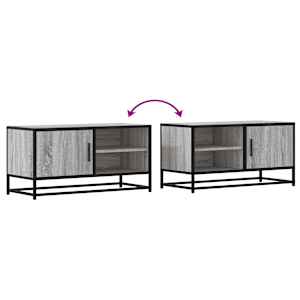 TV skříňka šedá sonoma 80 x 34,5 x 40 cm kompozitní dřevo a kov - obrázek 8