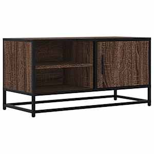 TV skříňka hnědý dub 80 x 34,5 x 40 cm kompozitní dřevo a kov - obrázek 2