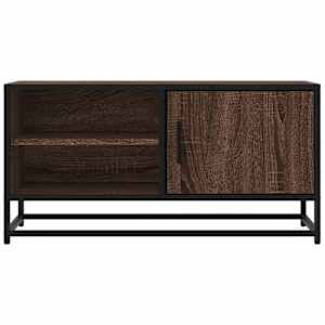 TV skříňka hnědý dub 80 x 34,5 x 40 cm kompozitní dřevo a kov - obrázek 4