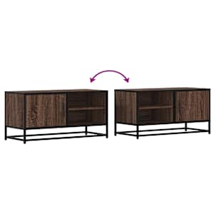 TV skříňka hnědý dub 80 x 34,5 x 40 cm kompozitní dřevo a kov - obrázek 8