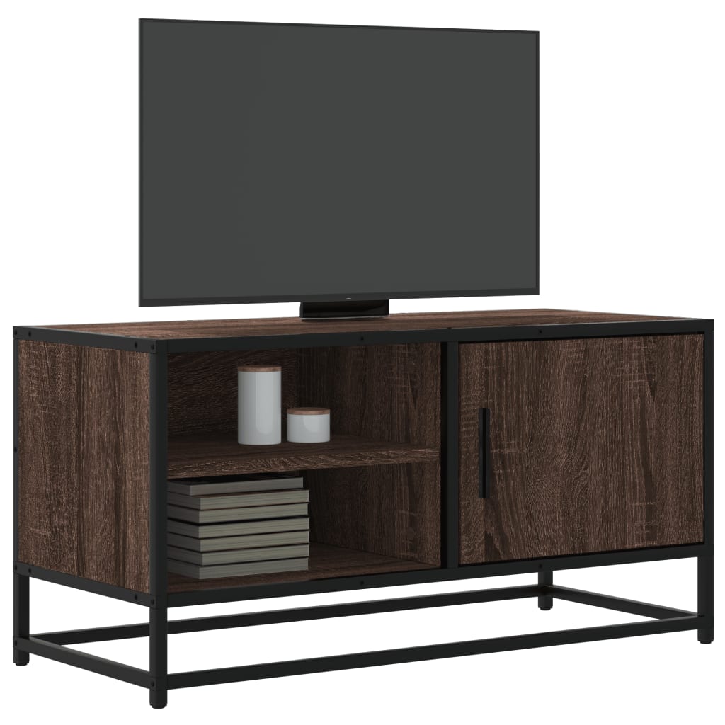 TV-Schrank Eichen-Optik 80×34,5×40 cm Holzwerkstoff und Metall