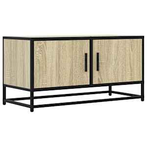 TV skříňka dub sonoma 80 x 34,5 x 40 cm kompozitní dřevo a kov - obrázek 2