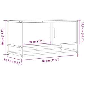 TV skříňka dub sonoma 80 x 34,5 x 40 cm kompozitní dřevo a kov - obrázek 10