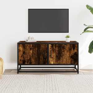 TV skříňka kouřový dub 80 x 34,5 x 40 cm kompozitní dřevo a kov - obrázek 3