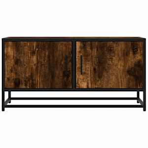 TV skříňka kouřový dub 80 x 34,5 x 40 cm kompozitní dřevo a kov - obrázek 4
