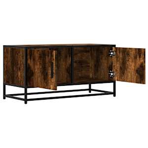 TV skříňka kouřový dub 80 x 34,5 x 40 cm kompozitní dřevo a kov - obrázek 7