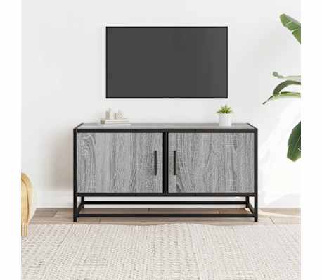 vidaXL Tv-meubel 80x34,5x40 cm bewerkt hout metaal grijs sonoma eiken