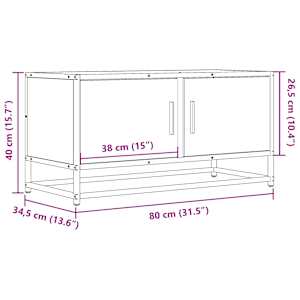 TV skříňka šedá sonoma 80 x 34,5 x 40 cm kompozitní dřevo a kov - obrázek 10