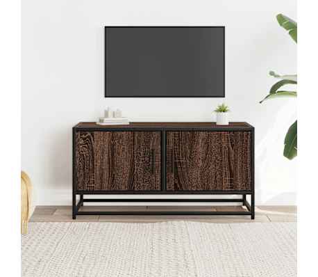 vidaXL Mobile TV Rovere Marrone 80x34,5x40cm Legno Multistrato Metallo