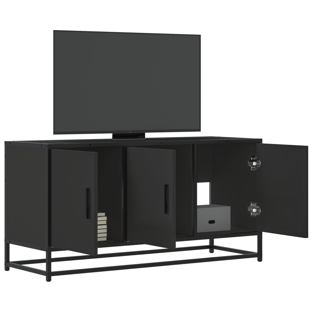 vidaXL TV-Schrank Schwarz 100x35x50 cm Holzwerkstoff und Metall