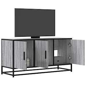 TV skříňka šedá sonoma 100 x 35 x 50 cm kompozitní dřevo a kov - obrázek 1