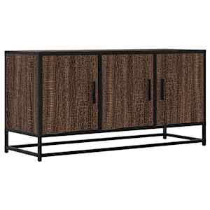 TV skříňka hnědý dub 100 x 35 x 50 cm kompozitní dřevo a kov - obrázek 2