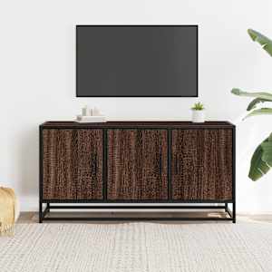TV skříňka hnědý dub 100 x 35 x 50 cm kompozitní dřevo a kov - obrázek 3