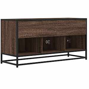 TV skříňka hnědý dub 100 x 35 x 50 cm kompozitní dřevo a kov - obrázek 6