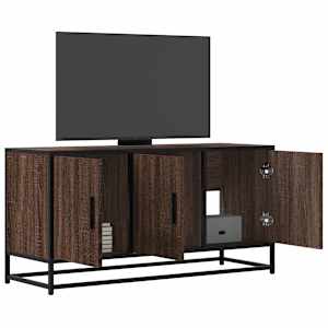 TV skříňka hnědý dub 100 x 35 x 50 cm kompozitní dřevo a kov