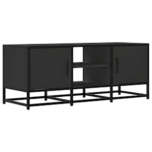 TV skříňka černá 100 x 35 x 41 cm kompozitní dřevo a kov - obrázek 2