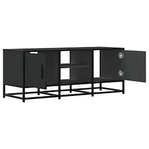 TV skříňka černá 100 x 35 x 41 cm kompozitní dřevo a kov - obrázek 7