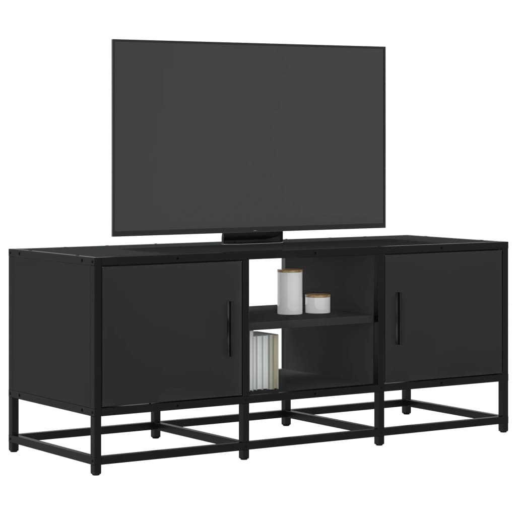 vidaXL TV-Schrank Schwarz 100x35x41 cm Holzwerkstoff und Metall