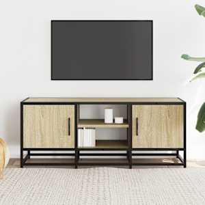 TV skříňka dub sonoma 100 x 35 x 41 cm kompozitní dřevo a kov - obrázek 3