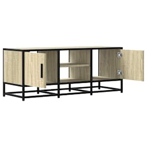TV skříňka dub sonoma 100 x 35 x 41 cm kompozitní dřevo a kov - obrázek 7