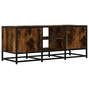 TV skříňka kouřový dub 100 x 35 x 41 cm kompozitní dřevo a kov - obrázek 2