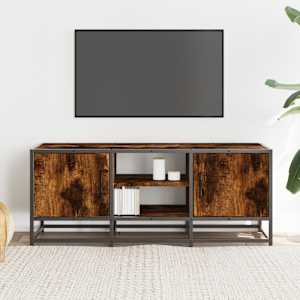 TV skříňka kouřový dub 100 x 35 x 41 cm kompozitní dřevo a kov - obrázek 3