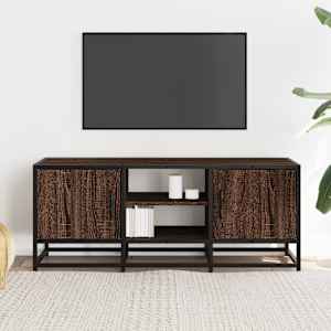 TV skříňka hnědý dub 100 x 35 x 41 cm kompozitní dřevo a kov - obrázek 3