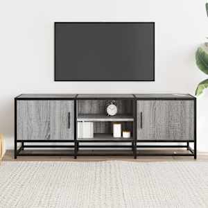 TV skříňka šedá sonoma 120 x 35 x 41 cm kompozitní dřevo a kov - obrázek 3