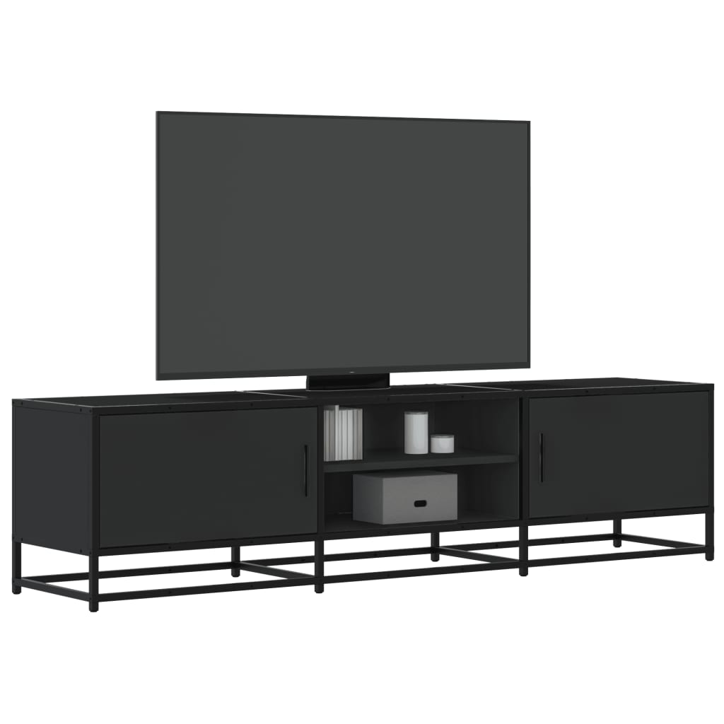 vidaXL Dulap TV, negru, 160x35x41 cm, lemn prelucrat și metal