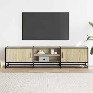 TV skříňka dub sonoma 160 x 35 x 41 cm kompozitní dřevo a kov - obrázek 3