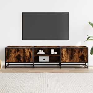 TV skříňka kouřový dub 160 x 35 x 41 cm kompozitní dřevo a kov - obrázek 3