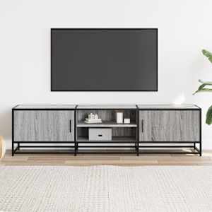 TV skříňka šedá sonoma 160 x 35 x 41 cm kompozitní dřevo a kov - obrázek 3