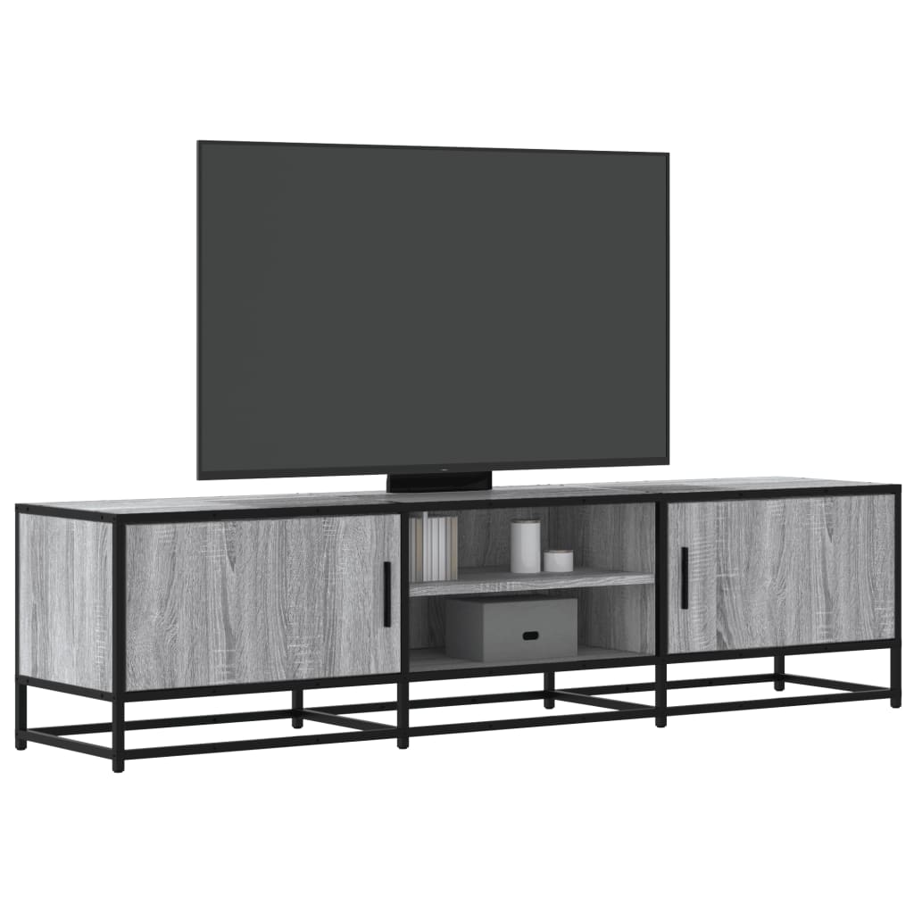 TV-Schrank Grau Sonoma 160x35x41 cm Holzwerkstoff und Metall