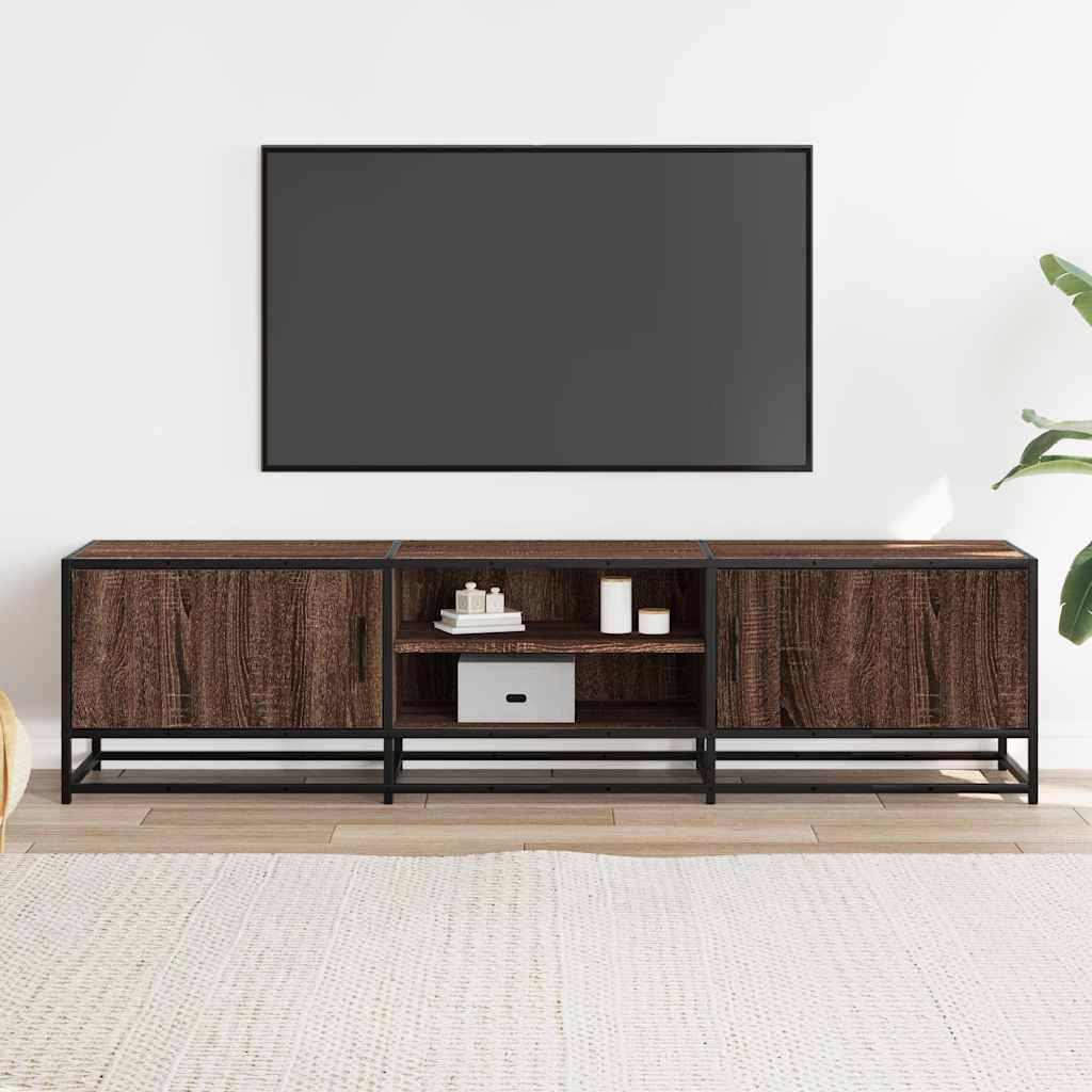 vidaXL Tv-meubel 160x35x41 cm bewerkt hout metaal bruin eikenkleur