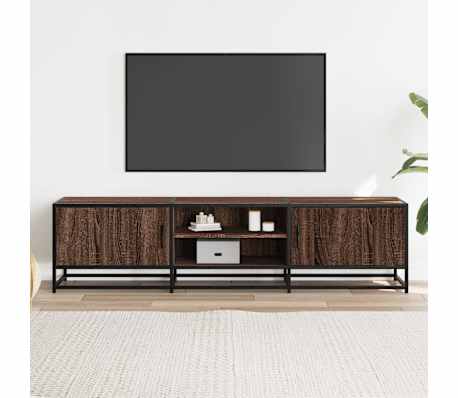 vidaXL TV-Schrank Eichen-Optik 160x35x41 cm Holzwerkstoff und Metall