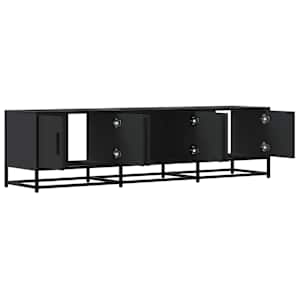 TV skříňka černá 150 x 35 x 41 cm kompozitní dřevo a kov - obrázek 7