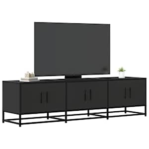 TV skříňka černá 150 x 35 x 41 cm kompozitní dřevo a kov - obrázek 1
